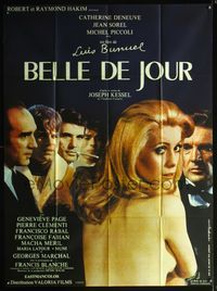 5c028 BELLE DE JOUR French 1p '67 Luis Bunuel, close up of sexy topless Catherine Deneuve!