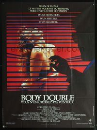 5c035 BODY DOUBLE French 1p '84 Brian De Palma, voyeur Craig Wasson watches sexy Melanie Griffith!