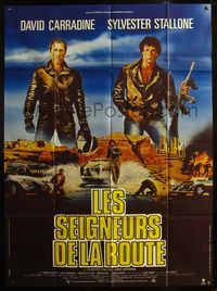 5c065 DEATH RACE 2000 French 1p R84 completely different art of Carradine & Stallone by Kilowatt!