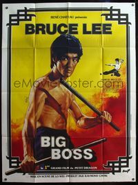 5c093 FISTS OF FURY French 1p R79 great close up art of Bruce Lee b Jean Mascii!