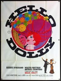 5c110 HELLO DOLLY French 1p '70 art of Barbra Streisand & Walter Matthau by Richard Amsel!