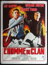 5c125 KLANSMAN French 1p '74 Lee Marvin holds gun on Richard Burton, O.J. Simpson attacks girl!