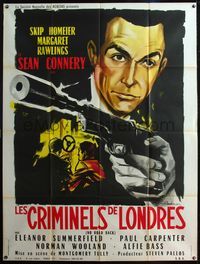 5c149 NO ROAD BACK French 1p R65 cool artwork of Sean Connery + huge gun w/silencer close up!