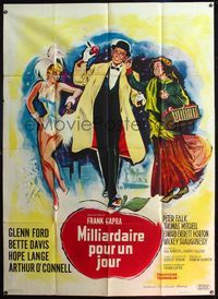 5c158 POCKETFUL OF MIRACLES French 1p '62 Frank Capra, art of Glenn Ford & Bette Davis by Allard!