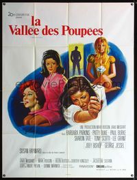 5c190 VALLEY OF THE DOLLS French 1p '67 Sharon Tate, Jacqueline Susann, different art by Grinsson!