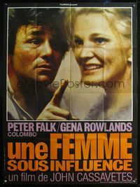 5c195 WOMAN UNDER THE INFLUENCE French 1p '74 John Cassavetes, c/u of Peter Falk & Gena Rowlands!
