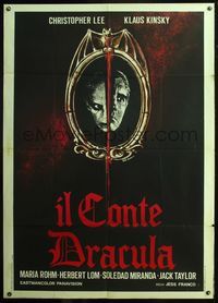 5c377 COUNT DRACULA Italian 1p R80 Jess Franco, art of Christoper Lee & Kinski by Irio Fantini!