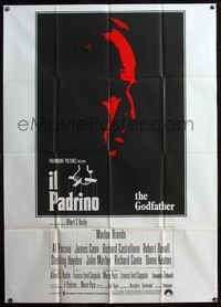 5c435 GODFATHER Italian 1p R80s art of Marlon Brando, Francis Ford Coppola crime classic!