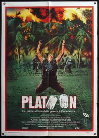 5c536 PLATOON Italian 1p '86 Oliver Stone, Tom Berenger, Willem Dafoe, Vietnam War!