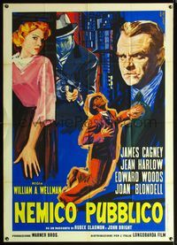 5c545 PUBLIC ENEMY Italian 1p R63 completely different art of James Cagney & top stars!