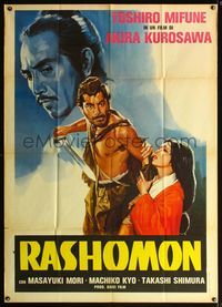 5c548 RASHOMON Italian 1p R60s Akira Kurosawa Japanese classic starring Toshiro Mifune, cool art!