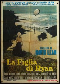 5c556 RYAN'S DAUGHTER Italian 1p '70 David Lean, artwork of Sarah Miles overlooking the beach!