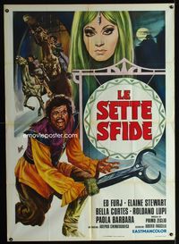 5c570 SEVEN REVENGES Italian 1p R72 Le Sette Sfide, cool art of Ed Fury w/cool sword by Aller!