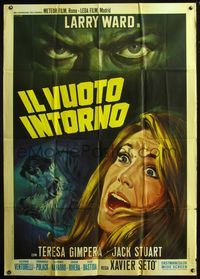 5c571 SHADOW OF DEATH Italian 1p '69 close up art of terrified girl by Renato Casaro!