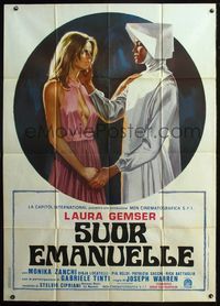 5c577 SISTER EMANUELLE Italian 1p '78 outrageous art of Laura Gemser as a nun trying to be good!