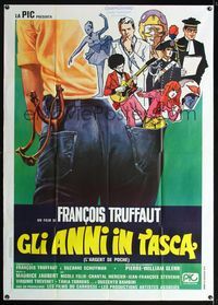 5c581 SMALL CHANGE Italian 1p '76 Francois Truffaut's L'Argent de Poche, cool artwork!