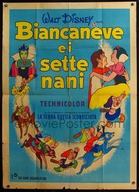 5c585 SNOW WHITE & THE SEVEN DWARFS Italian 1p R62 Walt Disney animated cartoon fantasy classic!