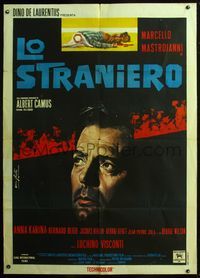 5c598 STRANGER Italian 1p '68 Luchino Visconti's Lo Straniero, art of Mastroianni by Enzo Nistri!