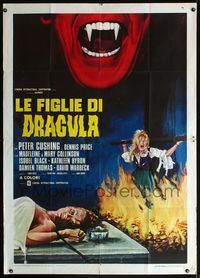 5c624 TWINS OF EVIL Italian 1p '72 Madeleine & Mary Collinson, cool vampire art by Enzo Nistri!