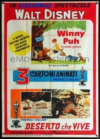 5c646 WINNIE THE POOH/LIVING DESERT Italian 1p '67 plus three award-winning Disney cartoons!