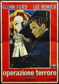 5c249 EXPERIMENT IN TERROR Italian 2p '62 cool different art of Glenn Ford & Lee Remick by Brini!