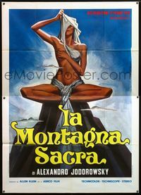 5c257 HOLY MOUNTAIN Italian 2p '87 Jodorowsky, different art of near-naked girl on mountain top!