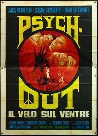 5c276 PSYCH-OUT Italian 2p '71 different psychedelic art of sexy pleasure lover Susan Strasberg!