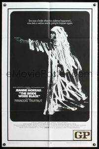 5e106 BRIDE WORE BLACK 1sh '68 Francois Truffaut's La Mariee Etait en Noir, Jeanne Moreau!