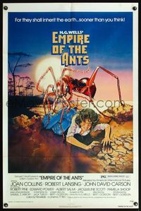 5e224 EMPIRE OF THE ANTS 1sh '77 H.G. Wells, great Drew Struzan sci-fi art of woman in danger!