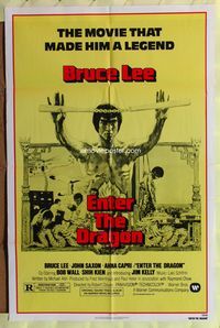5e227 ENTER THE DRAGON 1sh R79 Bruce Lee kung fu classic, the movie that made him a legend!