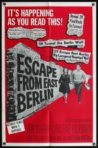 5e229 ESCAPE FROM EAST BERLIN 1sh '62 Robert Siodmak, escape from communist East Germany!