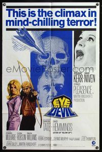 5e231 EYE OF THE DEVIL 1sh '67 Deborah Kerr, David Niven, Sharon Tate, mind-chilling terror!