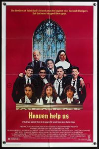 5e329 HEAVEN HELP US 1sh '85 Catholic school comedy, wacky image of cast!