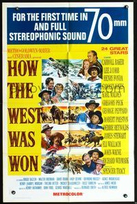 5e341 HOW THE WEST WAS WON 1sh R69 John Ford classic epic featuring 24 great stars!