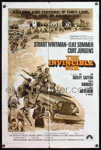 5e358 INVINCIBLE SIX int'l 1sh '68 Stuart Whitman, sexy Elke Sommer, action artwork by Ed Vebell!
