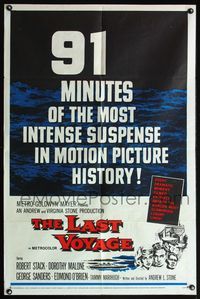 5e400 LAST VOYAGE 1sh '60 91 minutes of the most intense suspense in motion picture history!