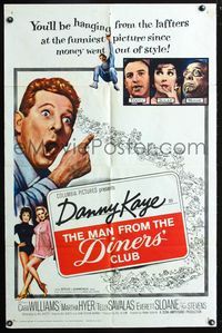 5e438 MAN FROM THE DINERS' CLUB 1sh '63 Danny Kaye, funniest picture since money went out of style!
