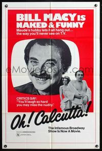 5e504 OH CALCUTTA 1sh '72 Jacques Levy directed sex musical, Bill Macy is naked & funny!