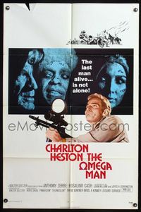 5e522 OMEGA MAN 1sh '71 Charlton Heston is the last man alive, and he's not alone!
