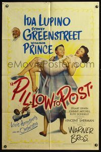 5e543 PILLOW TO POST 1sh '45 William Prince, Ida Lupino, plus Louis Armstrong playing his trumpet!