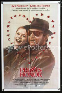 5e561 PRIZZI'S HONOR int'l 1sh '85 cool art of smoking Jack Nicholson & Kathleen Turner!