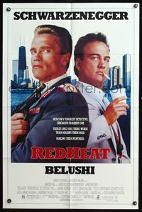 5e584 RED HEAT 1sh '88 Walter Hill, great image of cops Arnold Schwarzenegger & James Belushi!