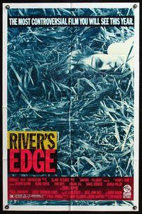 5e597 RIVER'S EDGE 1sh '86 Keanu Reeves, Crispin Glover, most controversial film!