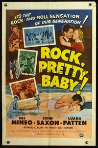 5e598 ROCK PRETTY BABY 1sh '57 Sal Mineo, it's the rock 'n roll sensation of our generation!
