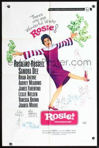 5e607 ROSIE 1sh '67 There's only one wonderful, wacky Rosalind Russell!