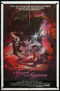 5e770 SWORD & THE SORCERER style B 1sh '82 magic, dungeons, dragons, fantasy art by Peter Andrew J.!