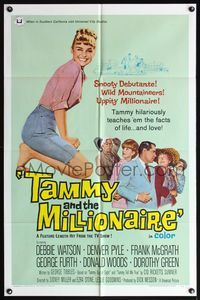 5e778 TAMMY & THE MILLIONAIRE 1sh '67 Sidney Miller, sexy Debbie Watson, from the TV show!