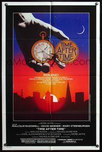 5e854 TIME AFTER TIME 1sh '79 directed by Nicholas Meyer, cool fantasy artwork by Noble!