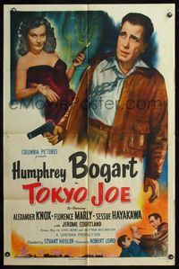 5e860 TOKYO JOE style A 1sh '50 Humphrey Bogart & sexy smoking Florence Marly in Japan!