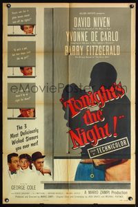 5e875 TONIGHT'S THE NIGHT style A 1sh '54 David Niven, Yvonne De Carlo, Happy Ever After!